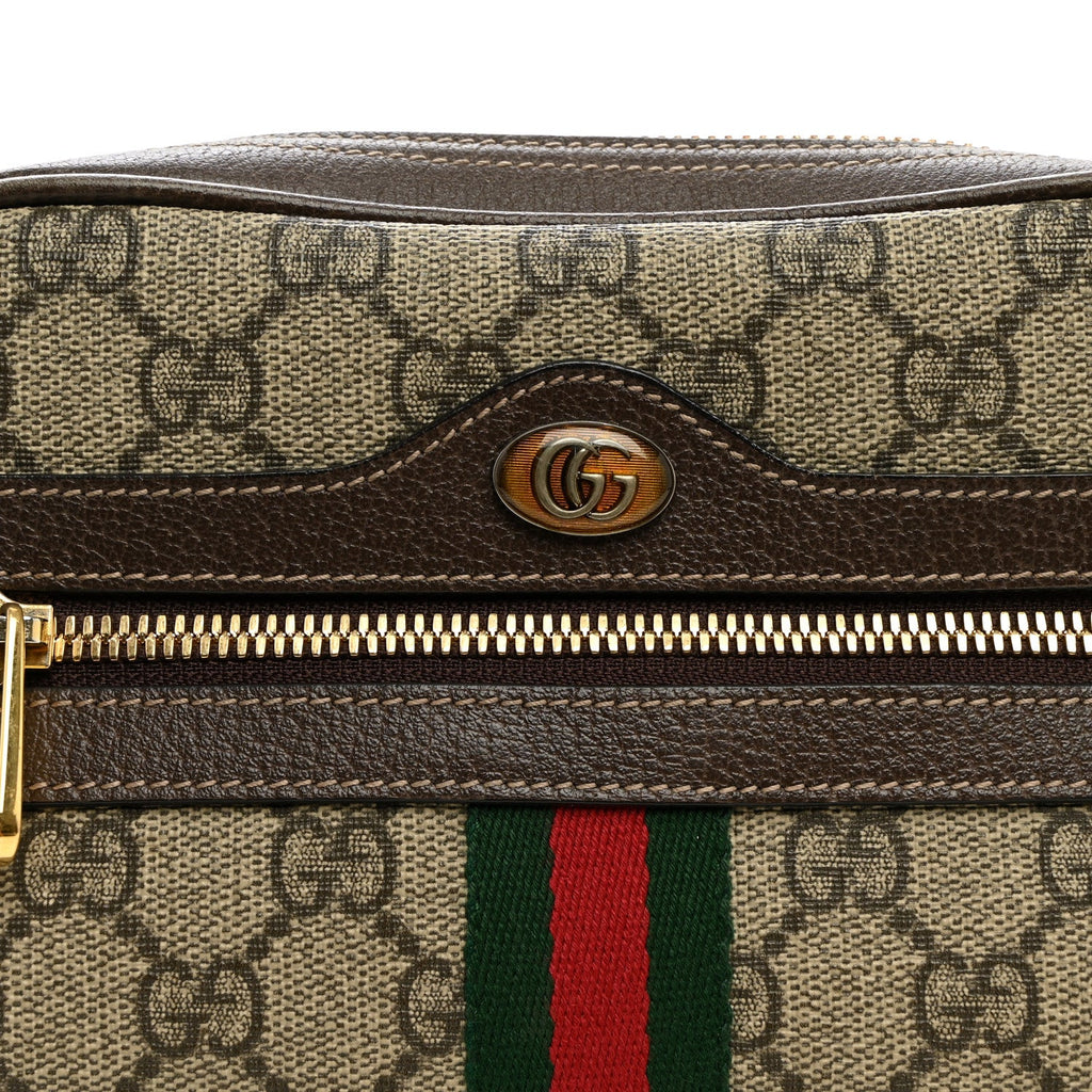 GG Supreme Monogram Web Small Ophidia Belt Bag 85 34 75 30 Dark Brown