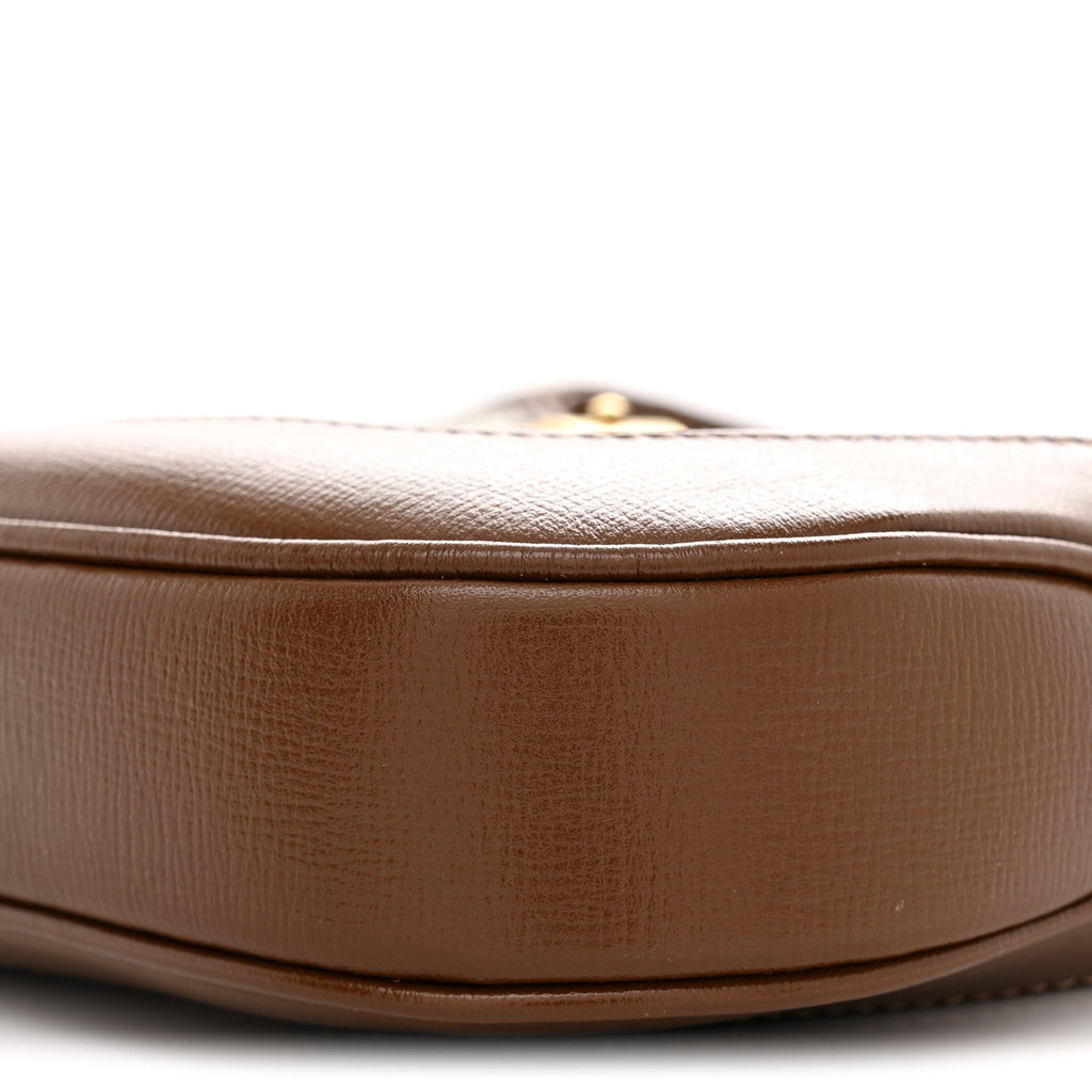 GG Supreme Monogram Azalea Calfskin Web Small Jackie 1961 Hobo Beige Ebony Brown Sugar