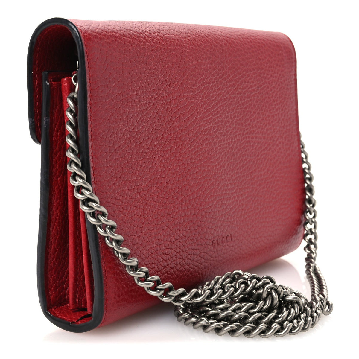 Calfskin Mini Dionysus Chain Wallet Hibiscus Red