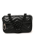 Calfskin Matelasse Monochrome GG Marmont Chain Belt Bag Black