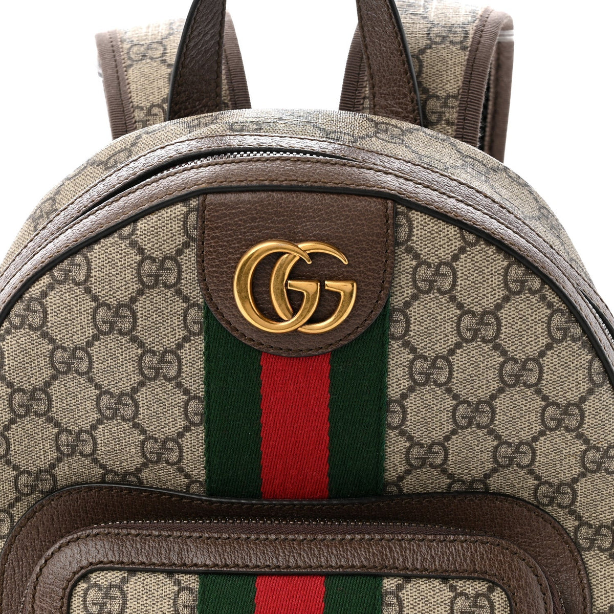 GG Supreme Monogram Calfskin Web Small Ophidia Day Backpack Beige Ebony New Acero