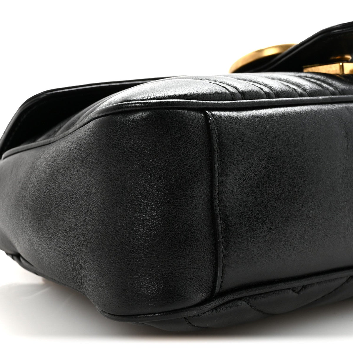Calfskin Matelasse Small GG Marmont Shoulder Bag Black