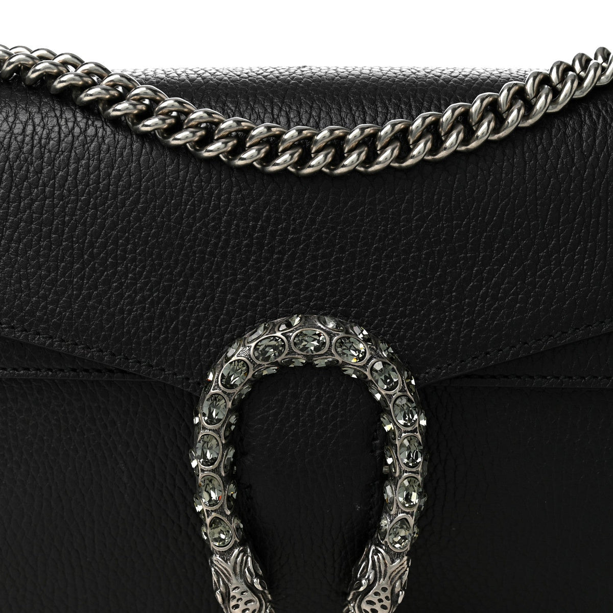 Pebbled Calfskin Small Dionysus Shoulder Bag Black