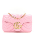 Lambskin Matelasse Mini GG Marmont Shoulder Bag Light Pink