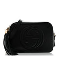 Pebbled Calfskin Small Soho Disco Bag Black