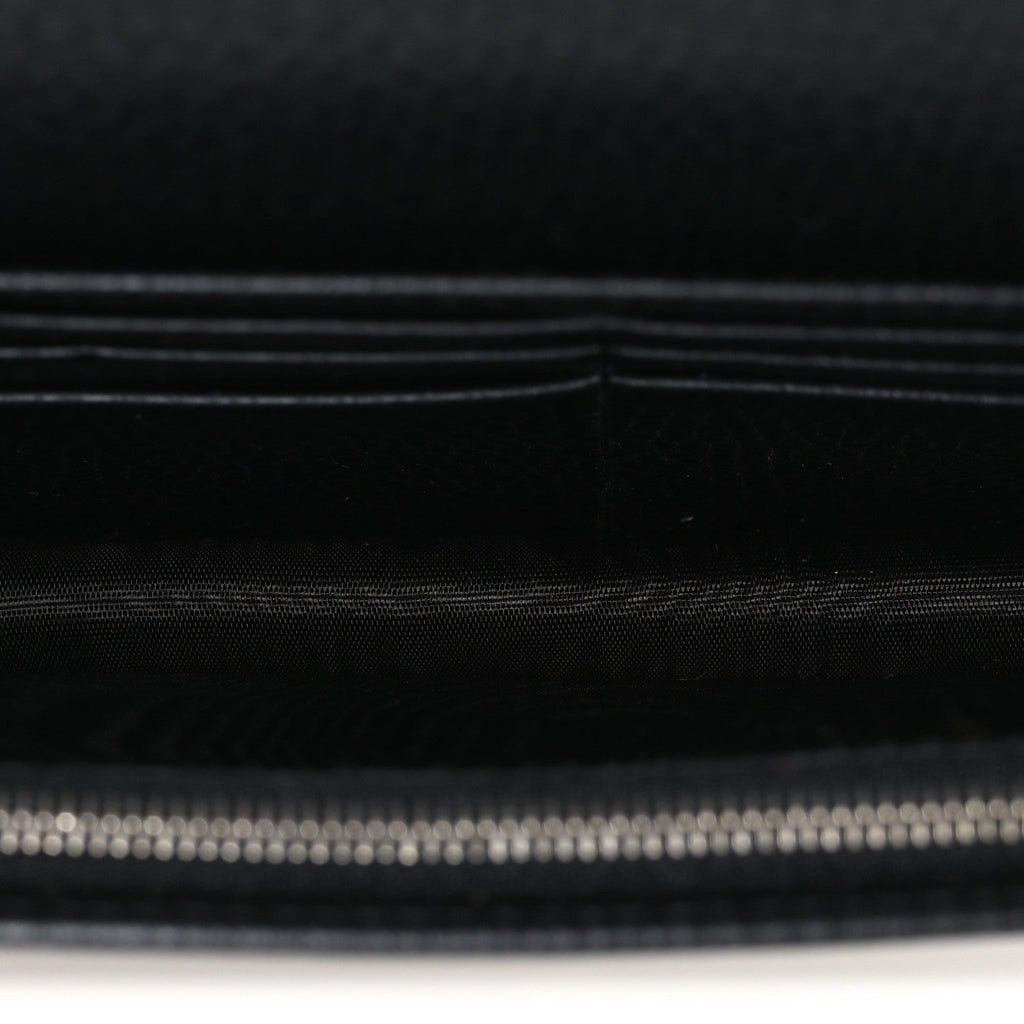 Dollar Calfskin Enamel Monochrome Mini GG Marmont Chain Wallet Black