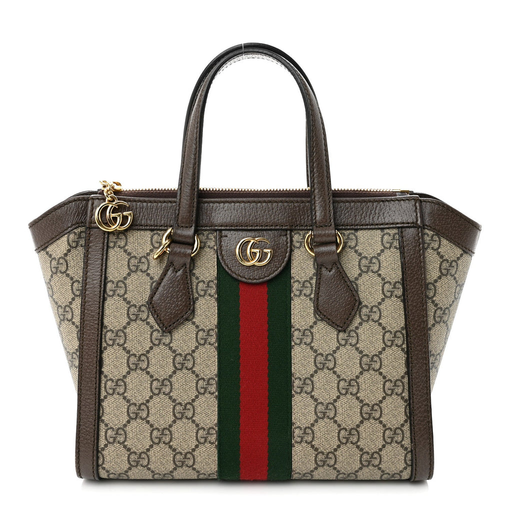 GG Supreme Monogram Small Ophidia Tote Bag Brown