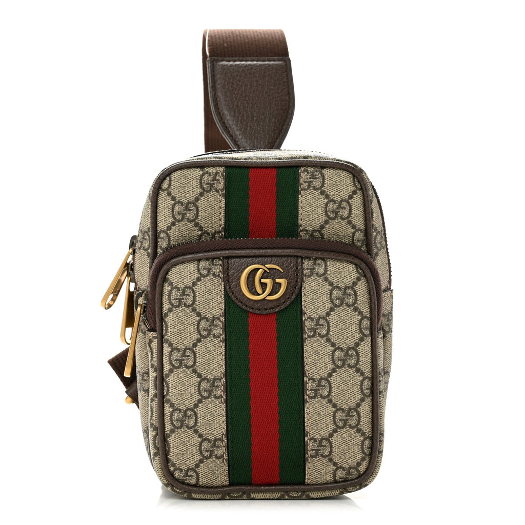 GG Supreme Monogram Web Mini Ophidia Messenger Brown
