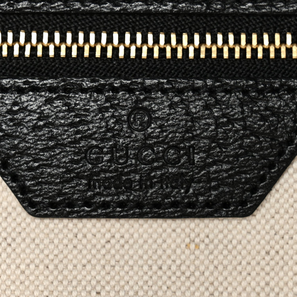 Jacquard Black Denim GG Monogram Medium Ophidia Shopping Tote Black Ivory