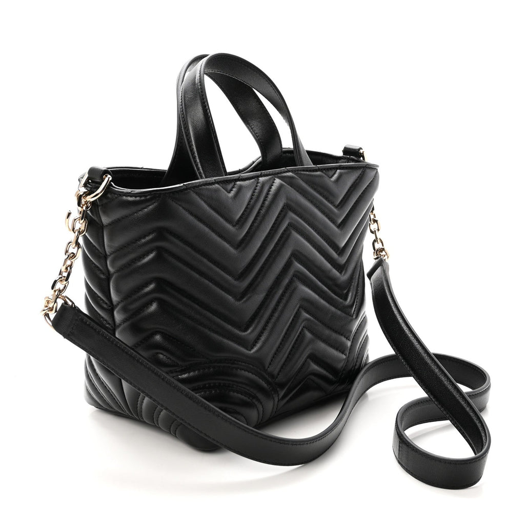Lambskin Matelasse Small GG Marmont Betty Tote Bag Black