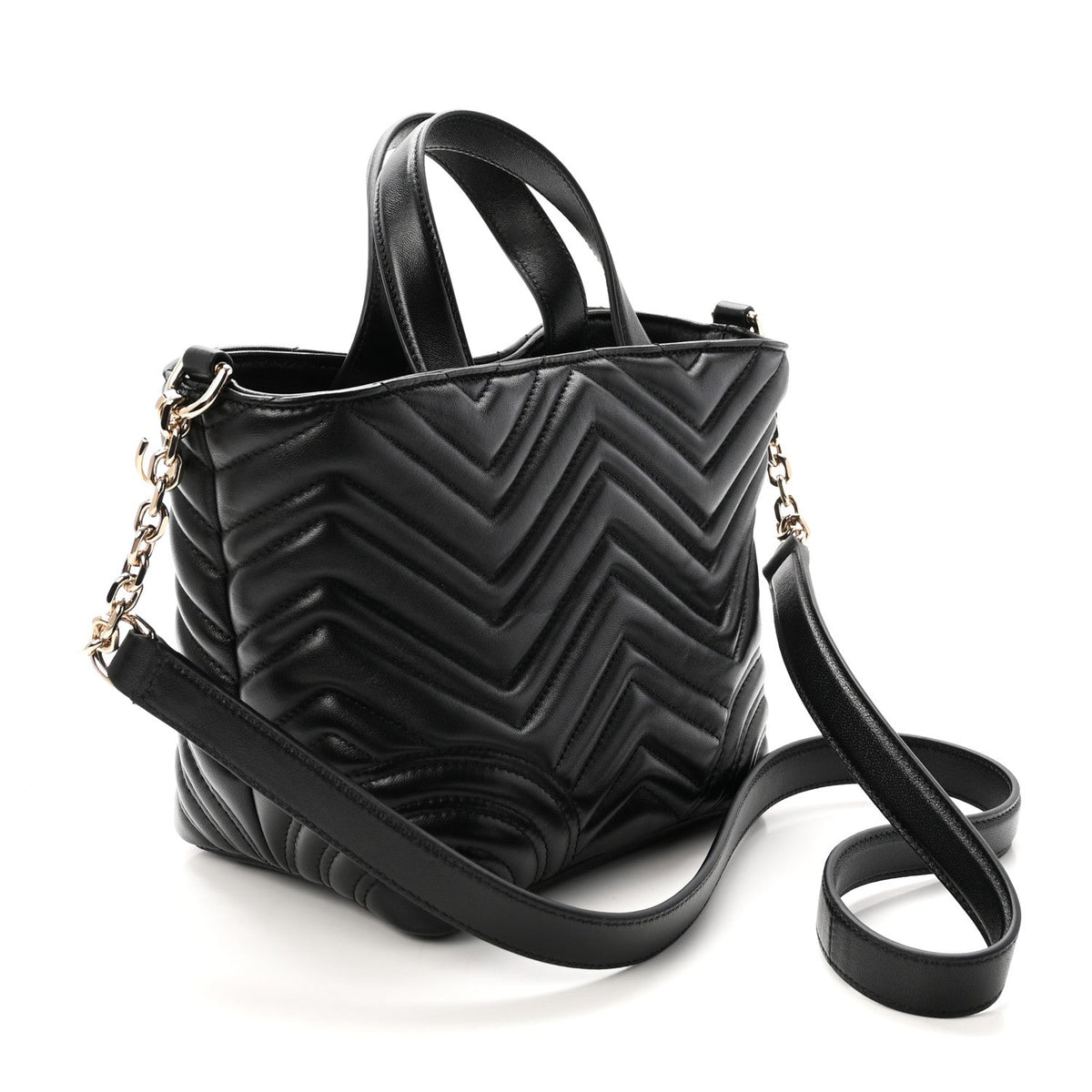 Lambskin Matelasse Small GG Marmont Betty Tote Bag Black