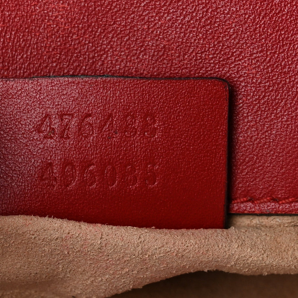 Calfskin Matelasse Super Mini GG Marmont Shoulder Bag Hibiscus Red