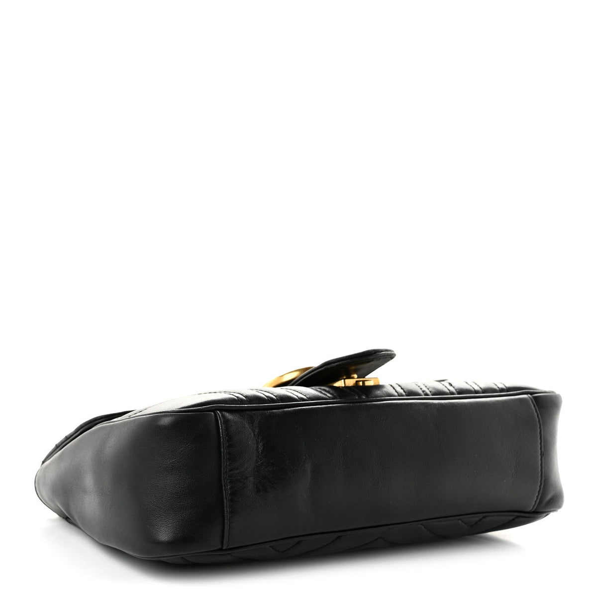 Calfskin Matelasse Small GG Marmont Shoulder Bag Black