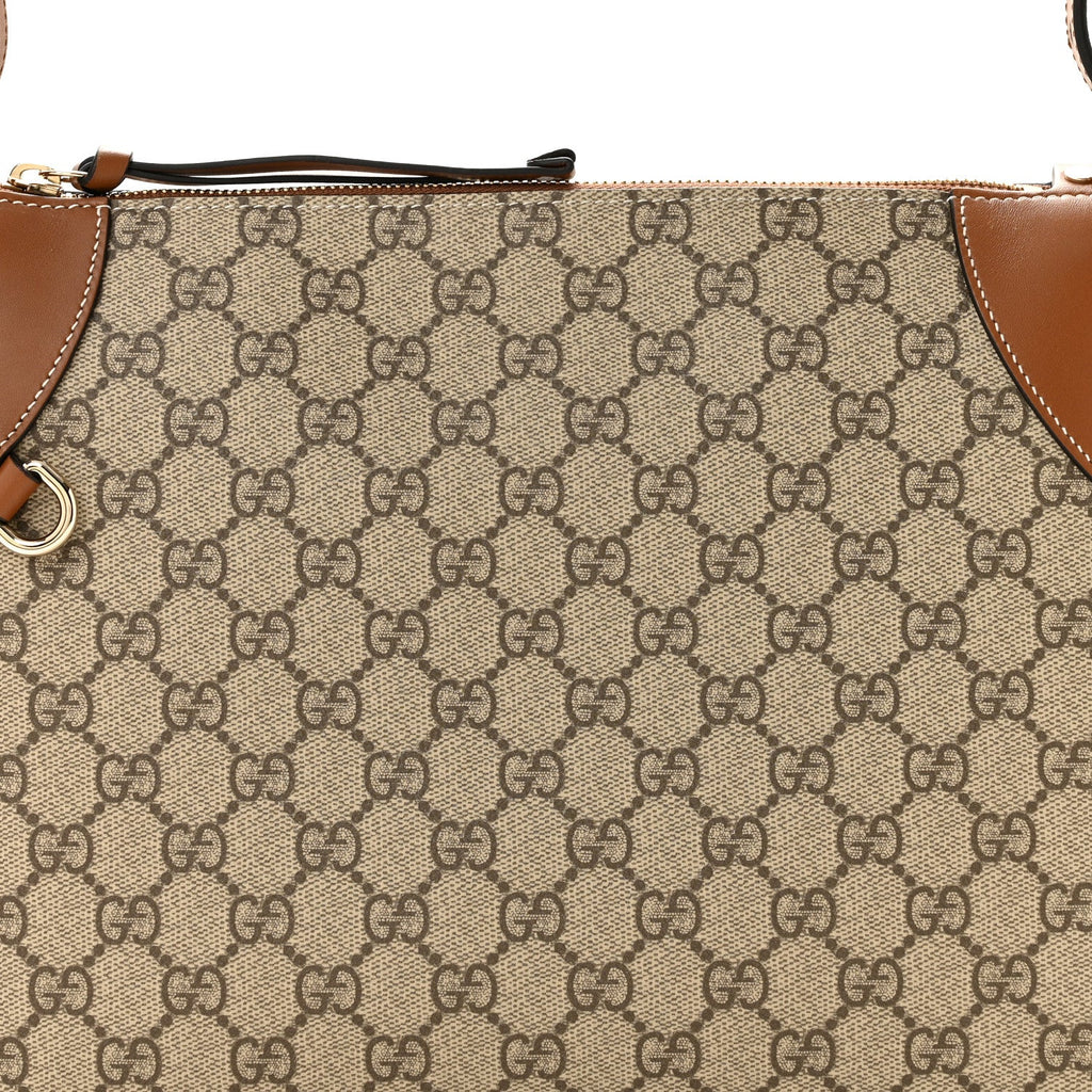 GG Supreme Monogram Emblem Medium Shoulder Bag Beige Ebony Sundial