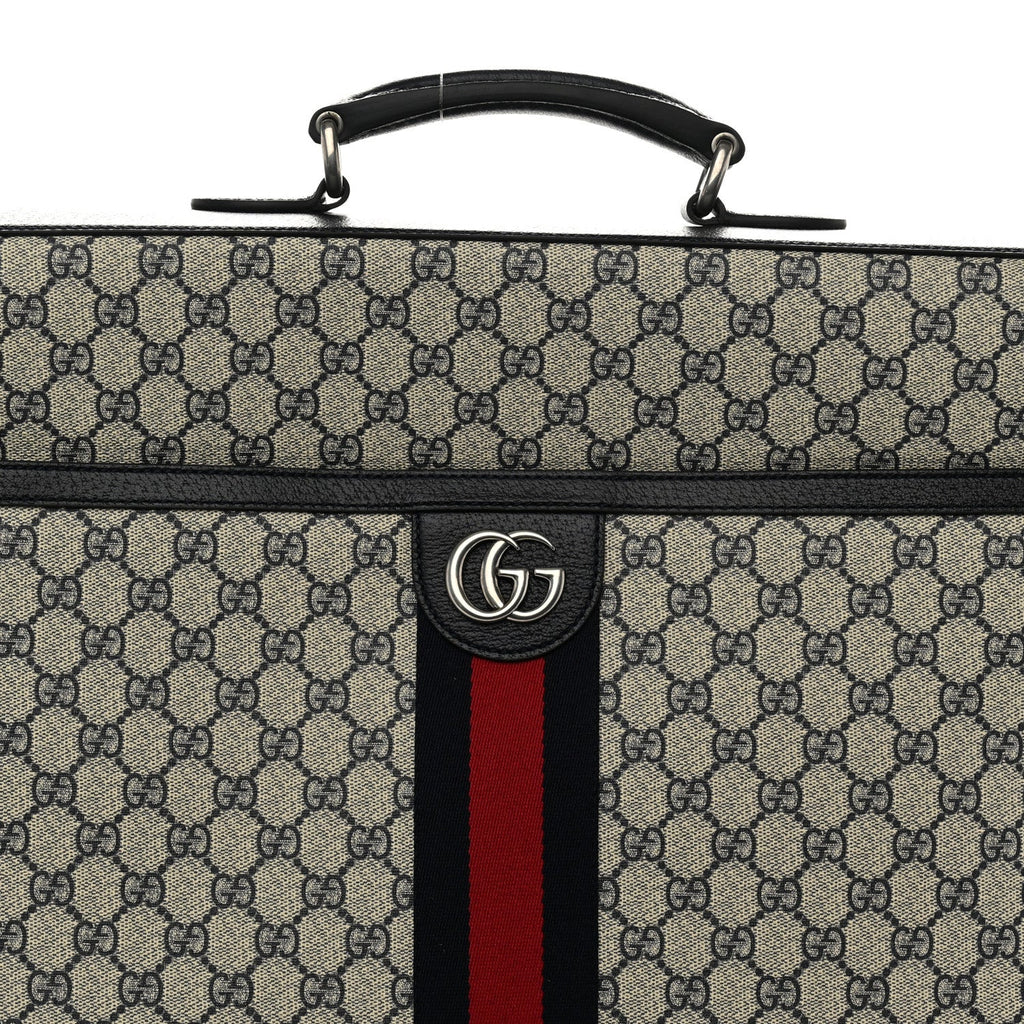 GG Supreme Monogram Web Savoy Garment Bag Beige Blue