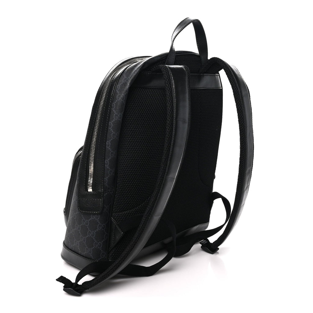 GG Supreme Monogram Textured Calfskin Retro Interlocking G Backpack Black