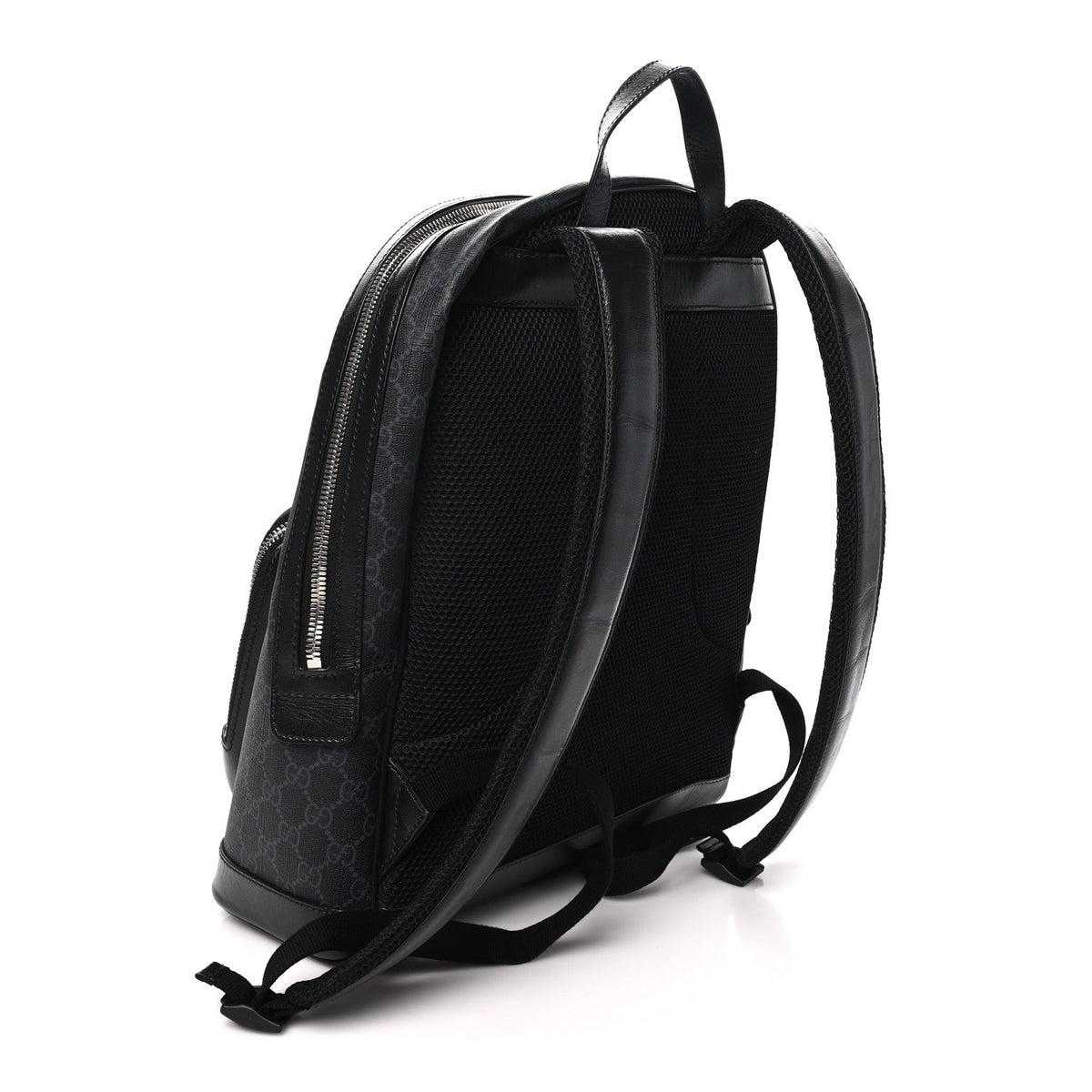 GG Supreme Monogram Textured Calfskin Retro Interlocking G Backpack Black