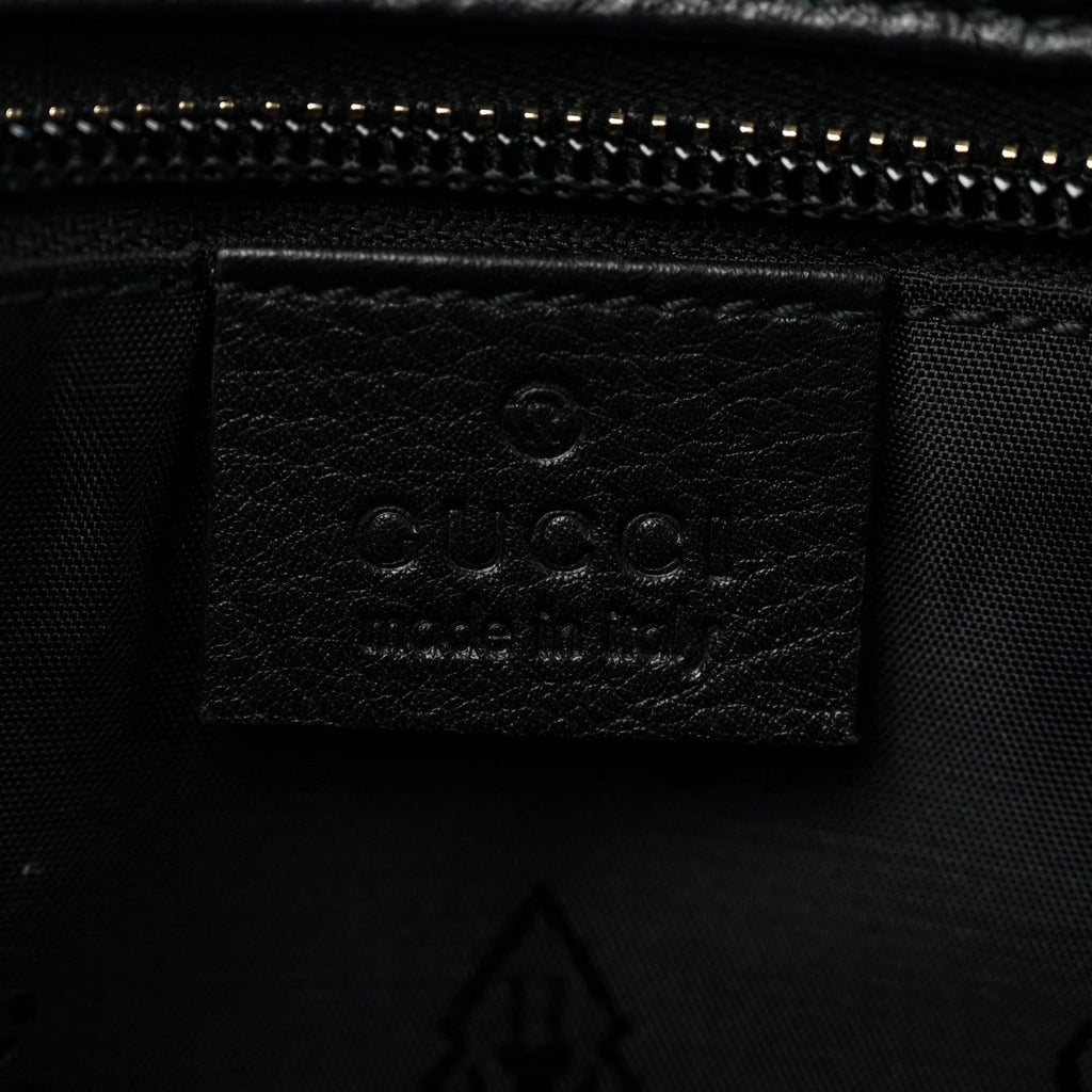 Guccissima Medium Zippered Shopping Tote Black