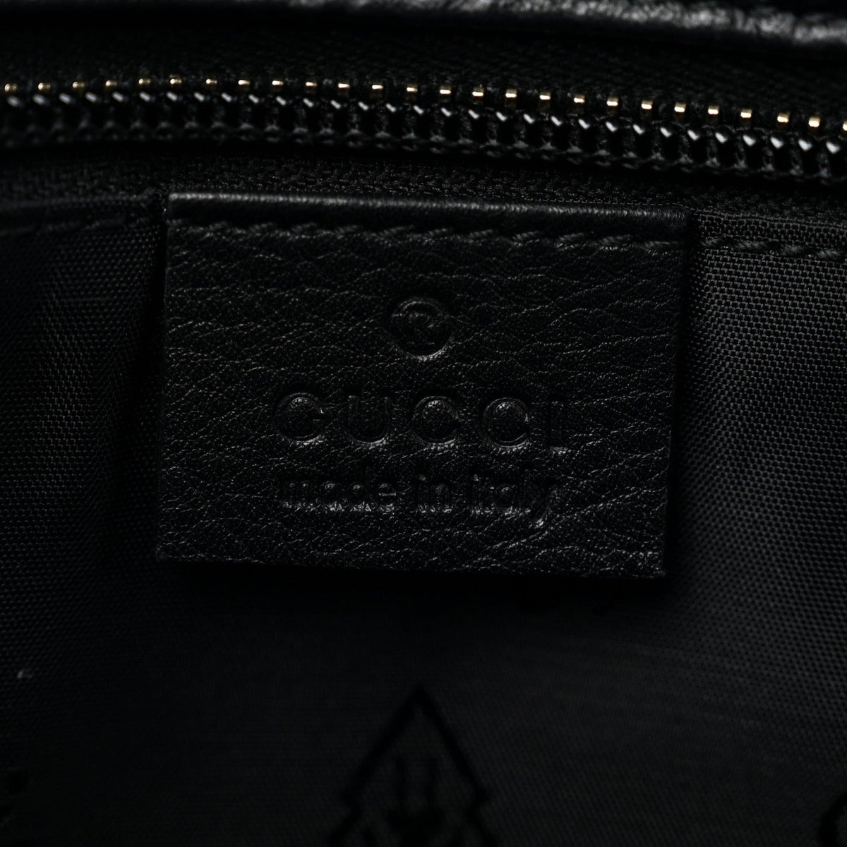 Guccissima Medium Zippered Shopping Tote Black