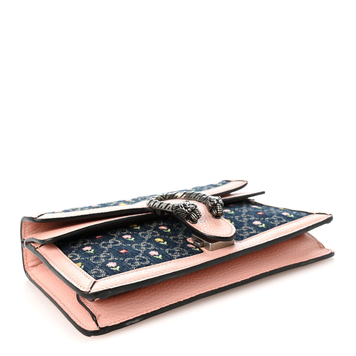New Denim Dollar Calfskin Floral GG Monogram Small Dionysus Shoulder Bag Blue Tea Multicolor Powder Pink