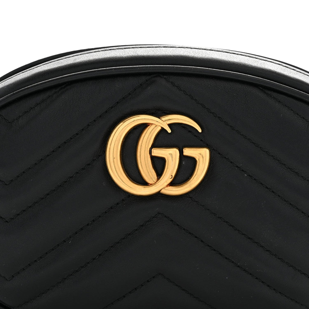 Calfskin Matelasse GG Marmont Belt Bag 85 34 Black