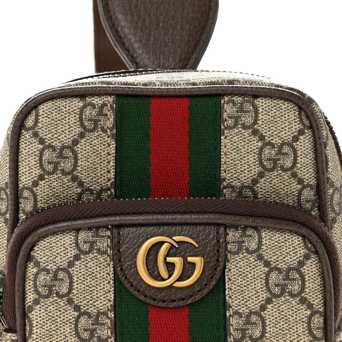 GG Supreme Monogram Web Mini Ophidia Messenger Brown
