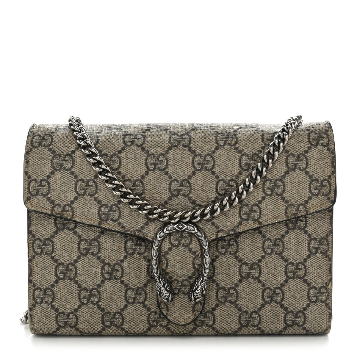 GG Supreme Monogram Mini Dionysus Chain Wallet Beige Taupe