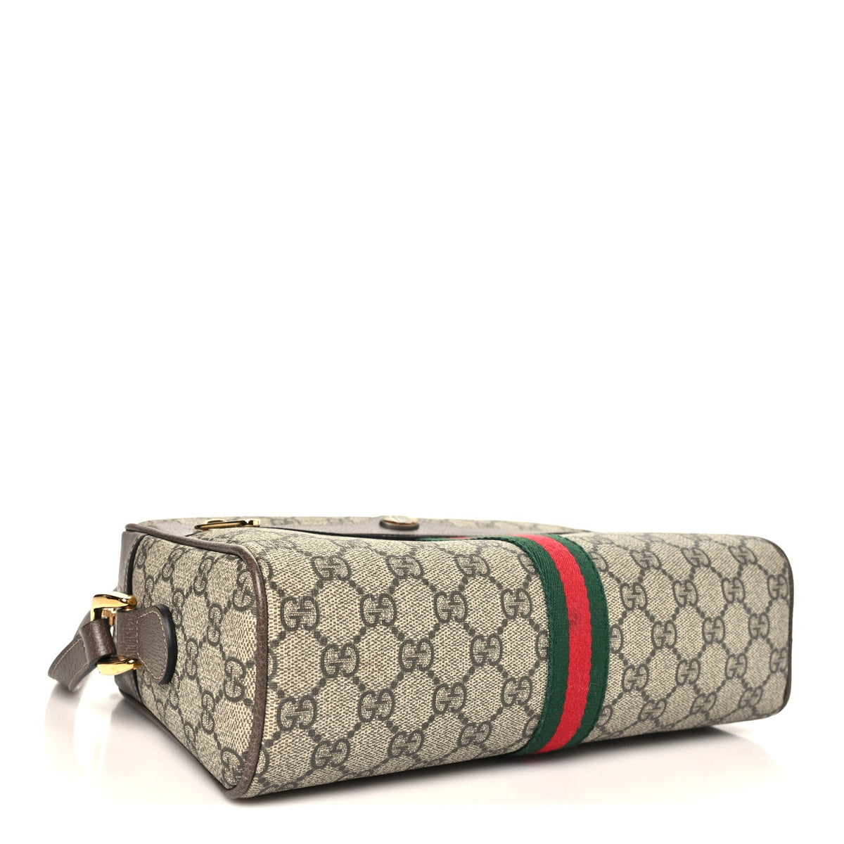 GG Supreme Monogram Web Small Ophidia Shoulder Bag Brown