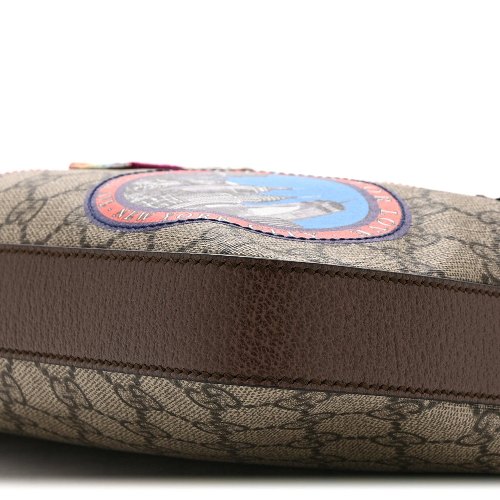 Soft GG Supreme Monogram Courrier Web Medium Flat Messenger Bag Beige New Acero Multicolor