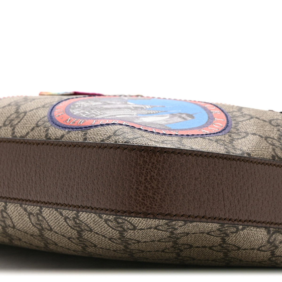 Soft GG Supreme Monogram Courrier Web Medium Flat Messenger Bag Beige New Acero Multicolor