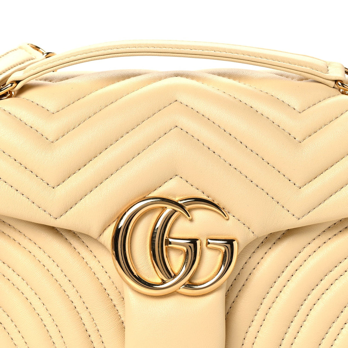 Lambskin Matelasse Medium GG Marmont Shoulder Bag Light Yellow