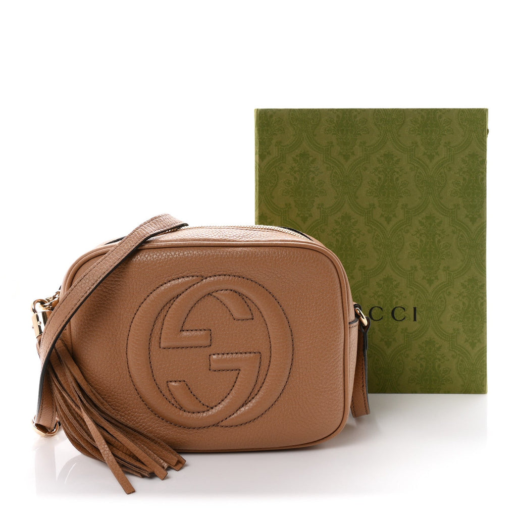 Pebbled Calfskin Small Soho Disco Bag Rose Beige