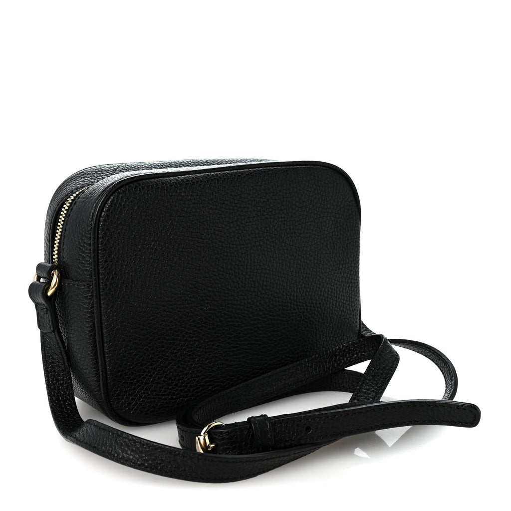Pebbled Calfskin Small Soho Disco Bag Black