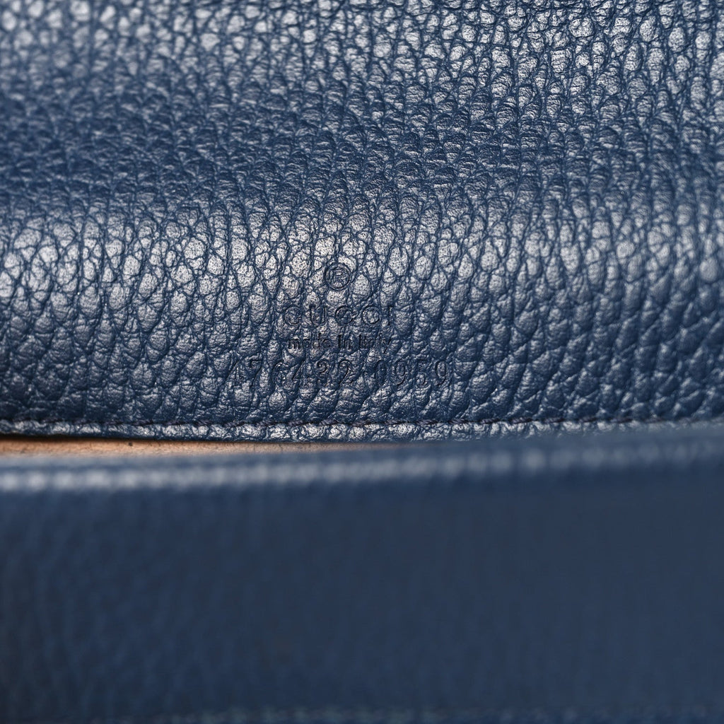 Dollar Calfskin Crystal Super Mini Dionysus Shoulder Bag Blue Agata Black Diamond