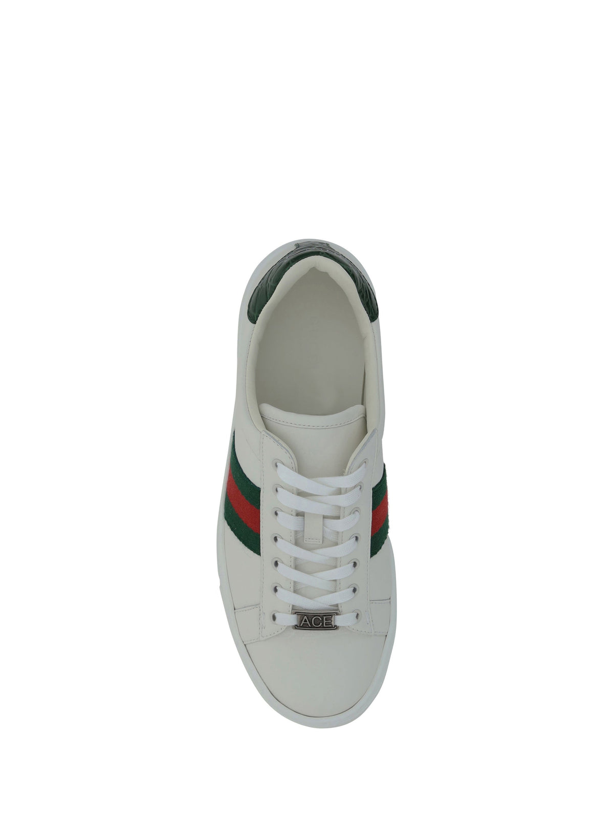 Gucci Leather Sneakers GR.WHI/VRV/GREEN ACE