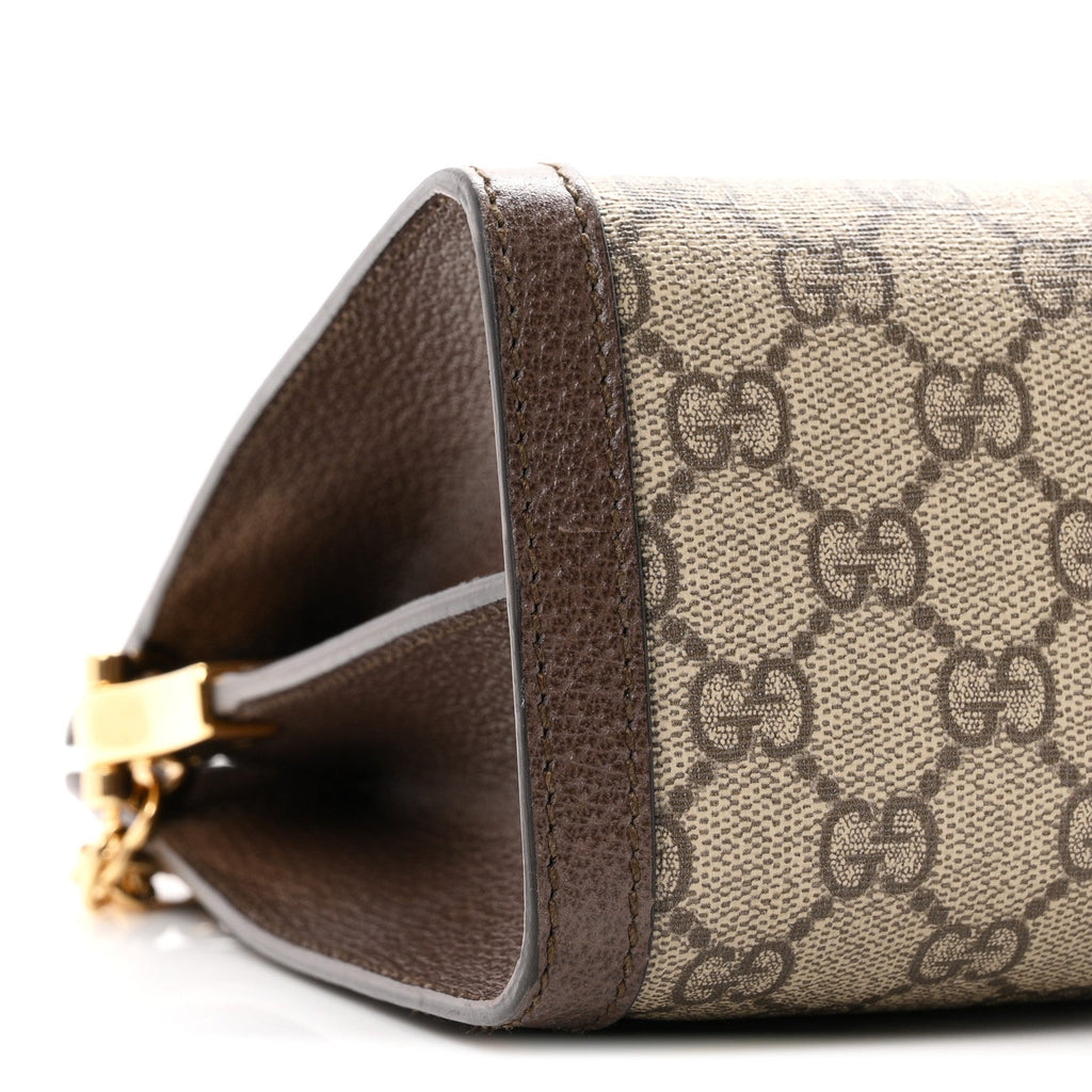 GG Supreme Monogram Web Medium Ophidia Chain Shoulder Bag Brown