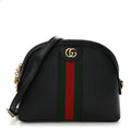 Calfskin GG Web Small Ophidia Dome Shoulder Bag Black