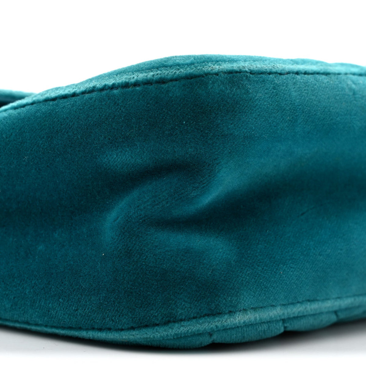 Velvet Matelasse Small GG Marmont Shoulder Bag Pavone Cyan
