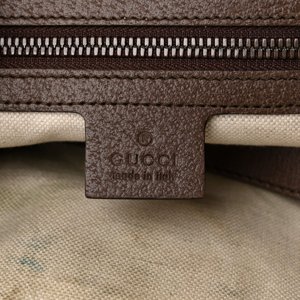 GG Supreme Monogram Web Small Ophidia Half Moon Hobo Brown