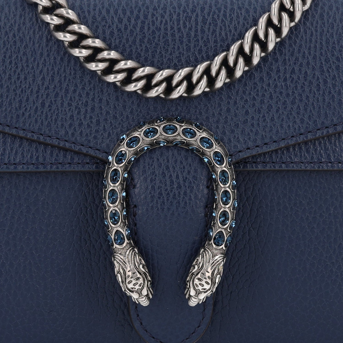 Dollar Calfskin Crystal Mini Dionysus Shoulder Bag Blue Agata Montana Sapphire