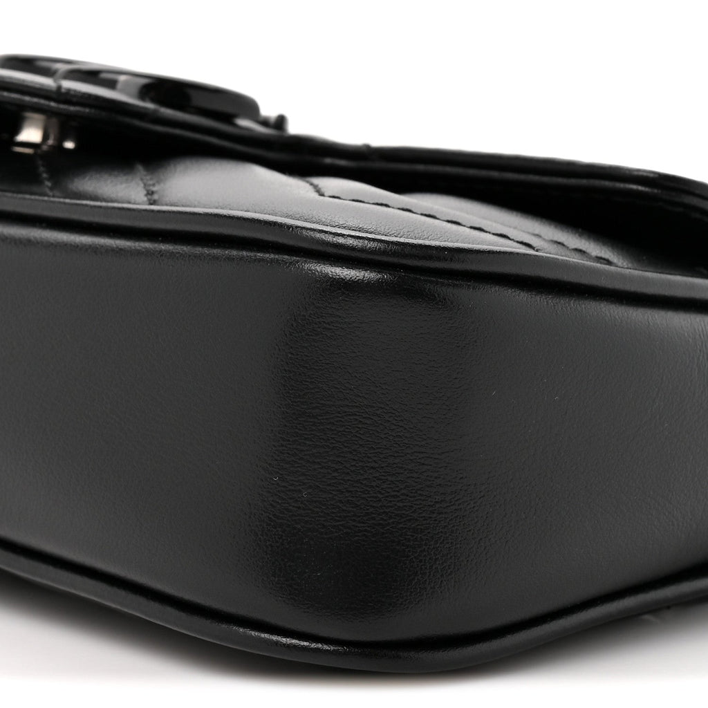 Calfskin Matelasse Monochrome GG Marmont Chain Belt Bag Black