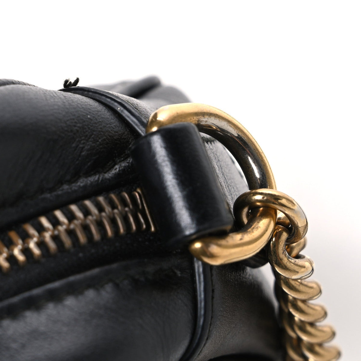 Calfskin Matelasse Mini GG Marmont Chain Shoulder Bag Black