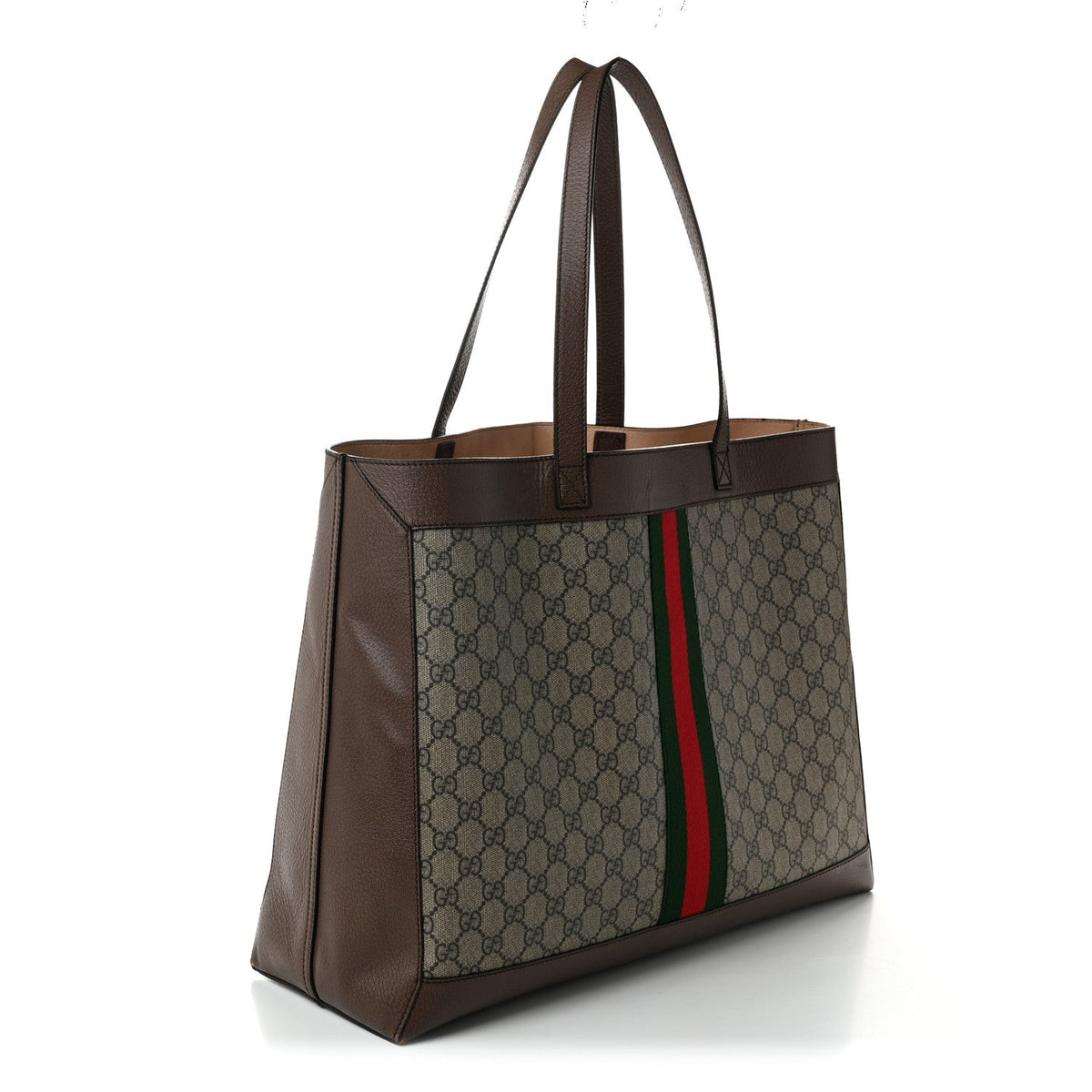 Gg Supreme Monogram Web Ophidia Tote Brown