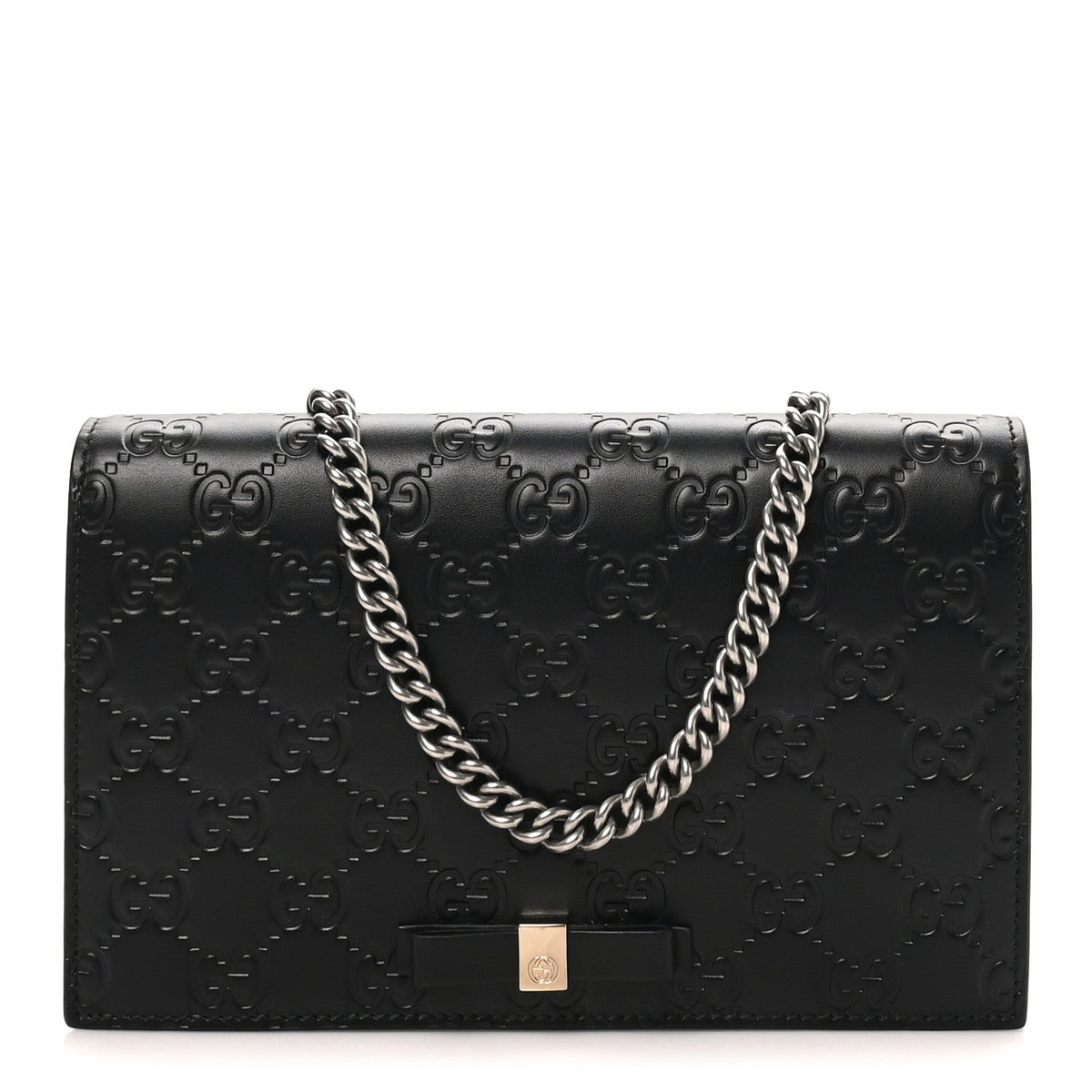 Guccissima Signature Bowy Chain Wallet Black