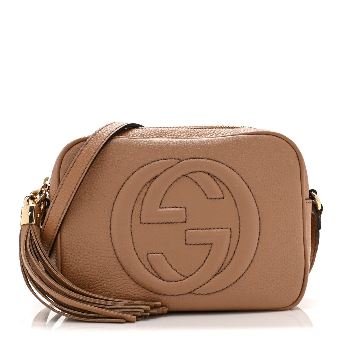 Pebbled Calfskin Small Soho Disco Bag Camelia