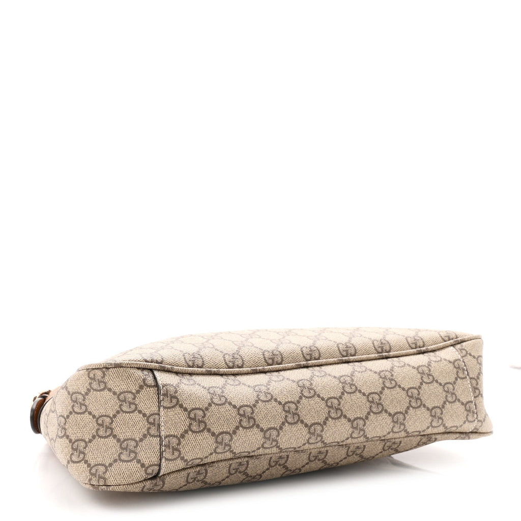 GG Supreme Monogram Emblem Medium Shoulder Bag Beige Ebony Sundial