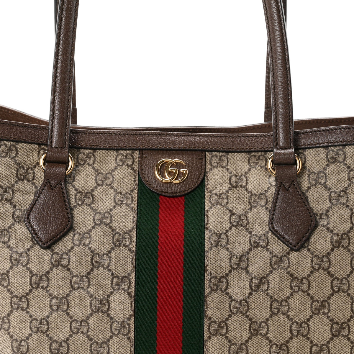 GG Supreme Monogram Medium Ophidia Shopping Tote Brown