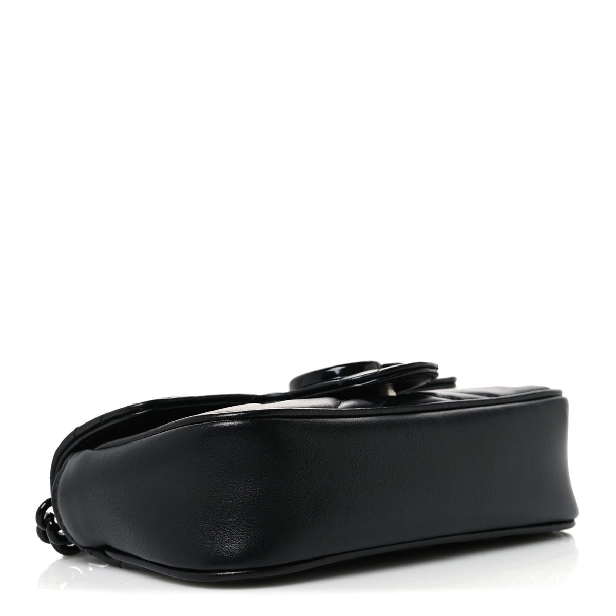 Calfskin Matelasse Monochrome GG Marmont Chain Belt Bag Black