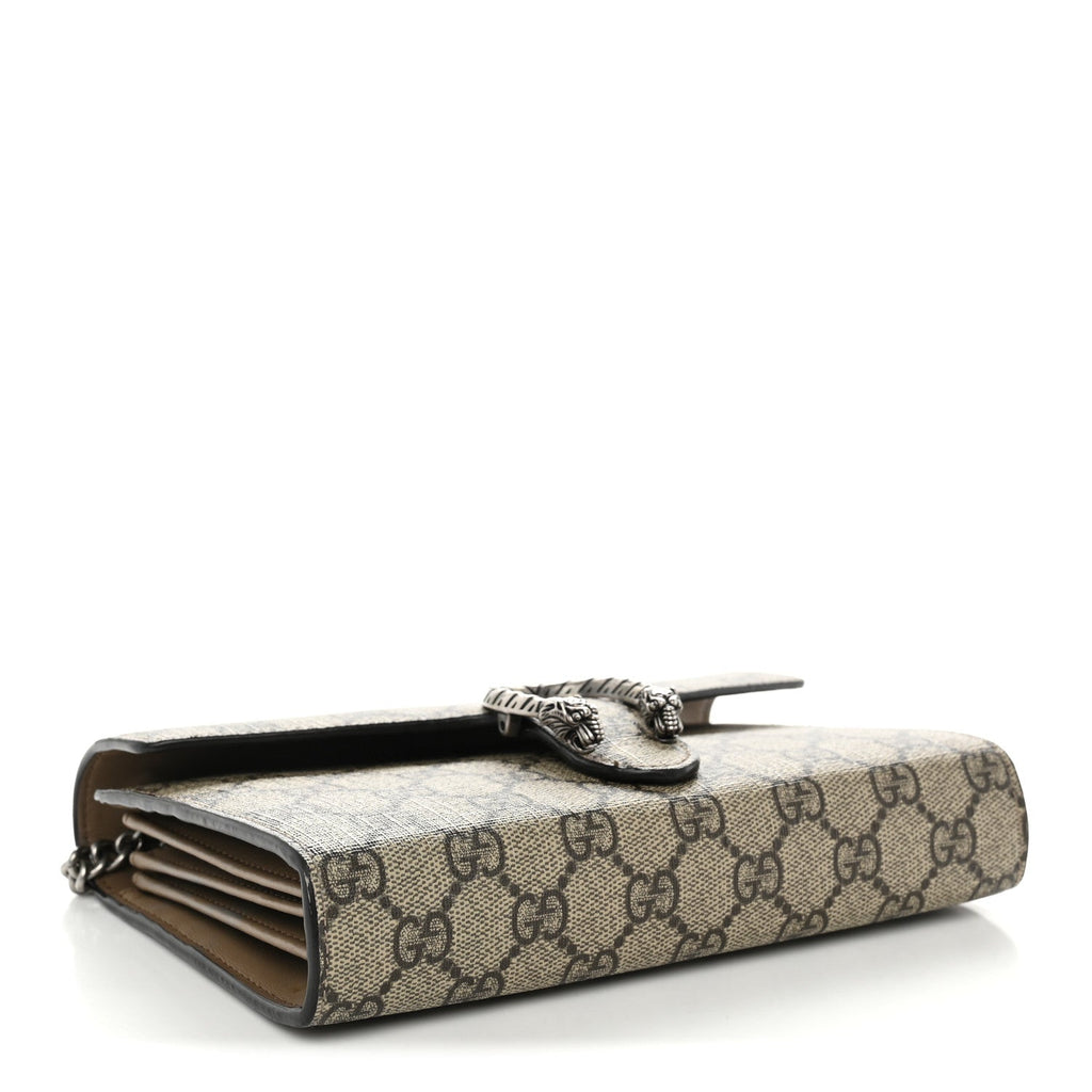 GG Supreme Monogram Mini Dionysus Chain Wallet Beige Taupe