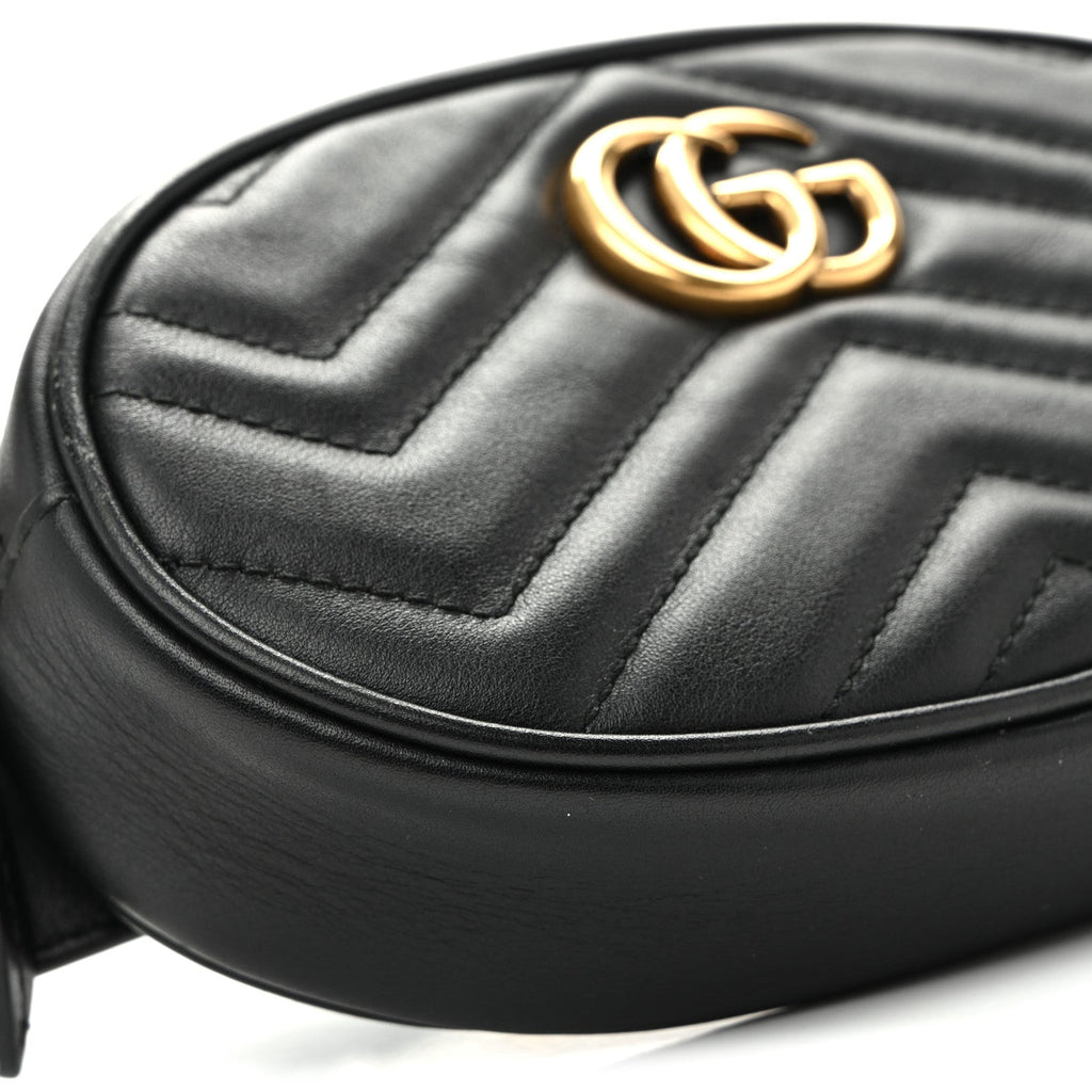 Calfskin Matelasse GG Marmont Belt Bag 75 30 Black